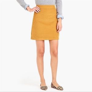 JCrew Gold Mini Corduroy Skirt